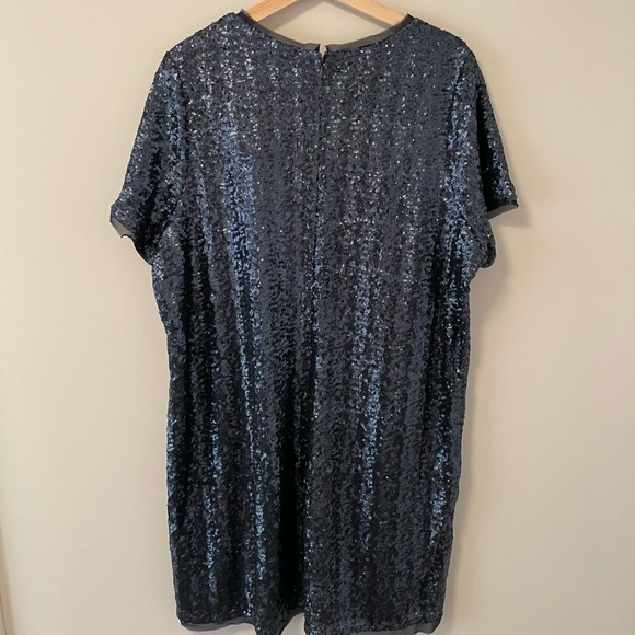 NWT Blue Sequin Addition Elle Shift Dress - Picture 2 of 4